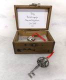 Christmas Magical Jingle Bell Decoration in a rustic wooden box