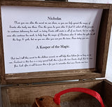 Christmas rustic wooden box to help explain to your older children how Santa is not real.
