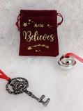 Christmas Believe Bell in a velvet bag