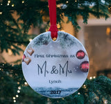 A first Christmas married ceramic or MDF decoration.