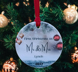 A first Christmas married ceramic or MDF decoration.