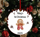 A babies 1st Christmas gingerbread ceramic or MDF decoration.