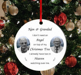 A beautiful Double Photo Memorial Christmas tree Decoration