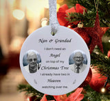 A beautiful Double Photo Memorial Christmas tree Decoration