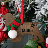 A beautiful wooden dog Christmas tree decorations (Various breeds available)