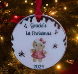 A babies 1st Christmas gingerbread ceramic or MDF decoration.