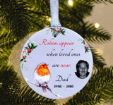 A beautiful Robin Memorial Christmas tree Decoration