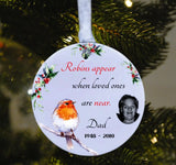 A beautiful Robin Memorial Christmas tree Decoration