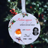 A beautiful Robin Memorial Christmas tree Decoration