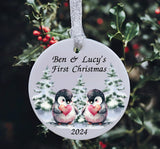 A personalised Babies First Christmas Decoration for twins.