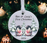 A personalised Babies First Christmas Decoration for twins.
