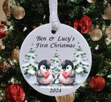 A personalised Babies First Christmas Decoration for twins.