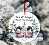 A personalised Babies First Christmas Decoration for twins.