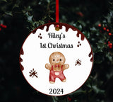 A babies 1st Christmas gingerbread ceramic or MDF decoration.