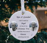 A beautiful Double Photo Memorial Christmas tree Decoration