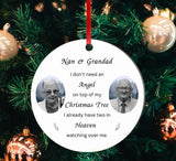 A beautiful Double Photo Memorial Christmas tree Decoration