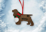 A beautiful wooden dog Christmas tree decorations (Various breeds available)
