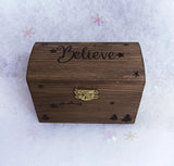 Christmas Magical Jingle Bell Decoration in a rustic wooden box