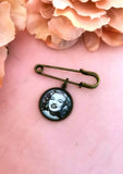 Antique Bronze Groom Memory Photo Lapel Pin
