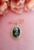 Rose Gold Coloured Groom Memory Photo Lapel Pin.