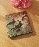 Set of 4 Slate Rabbit Decoupaged Coasters