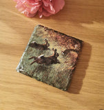 Set of 4 Slate Rabbit Decoupaged Coasters