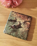 Set of 4 Slate Rabbit Decoupaged Coasters
