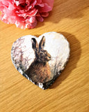 Set of 4 Slate Hare Decoupaged Coasters