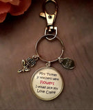 Teacher If You Where a Flower I Would Pick You Thank You Keyring Gift,