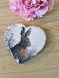 Set of 4 Slate Hare Decoupaged Coasters