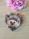Set of 4 Slate Hedgehog Decoupaged Coasters