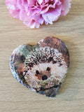 Set of 4 Slate Hedgehog Decoupaged Coasters