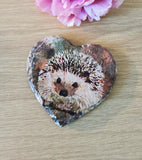 Set of 4 Slate Hedgehog Decoupaged Coasters