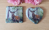 Set of 4 Slate Stag Decoupaged Coasters