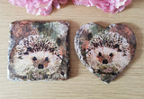 Set of 4 Slate Hedgehog Decoupaged Coasters