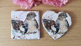 Set of 4 Slate Sparrow Decoupaged Coasters