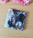 Set of 4 Slate Barn Owl Decoupaged Coasters