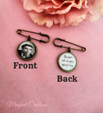 Double Sided Antique Bronze 20mm Photo Memory Lapel Pin.