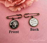 Double Sided Antique Bronze 20mm Photo Memory Lapel Pin.