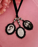 Beautiful Black Triple Memorial Photo Bouquet Charm.
