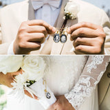 Gold Coloured Oval Photo Boutonniere Lapel Pin.