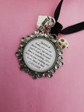 Bridal Party Gothic, Halloween Something Old Keepsake Charm with Skull.