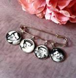 Groom Memory Photo Lapel Pin