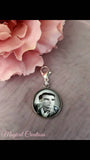 Groom photo lapel pin