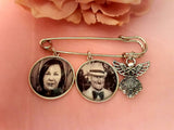 Photo Memory Bride & Groom Bouquet or Lapel Pin