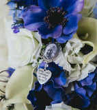 Single Silver Coloured Bouquet Photo Charm.