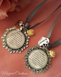 Bridal Party Personalised Something old Keepsake Charms with a Rose Bead