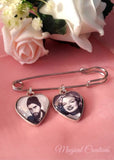 Groom Memory Heart Photo Lapel Pin
