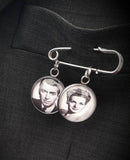 Groom Memory Photo Lapel Pin