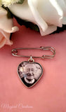 Groom Memory Heart Photo Lapel Pin
